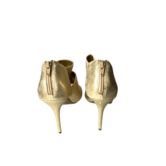 FIONI Gold Slip On Back Zip Sandal Heels Size 11 - Picture 9 of 9